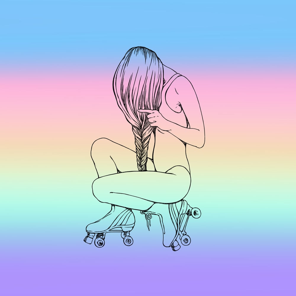 Image of RAINBOW ROLLER GIRL 30x30 cm