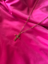 Image 3 of Mini Crystal Cross Necklace 