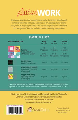 LatticeWork Paper Quilt Pattern by Christa Watson (CQ121)