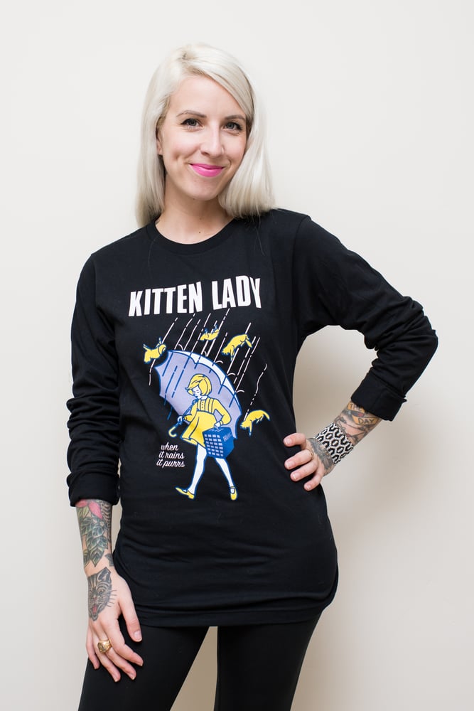 Image of When It Rains It Purrs Long Sleeve *ONLY XS and 3X LEFT!*