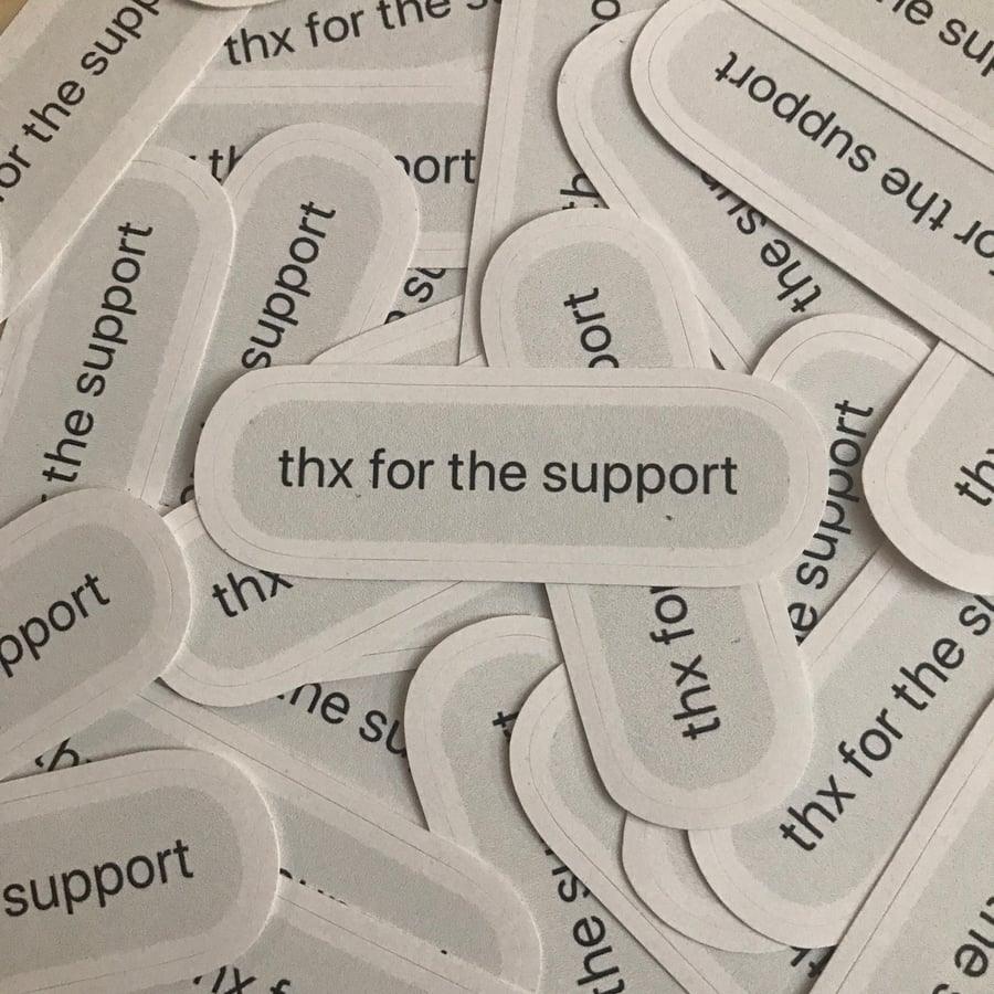 Image of thx for the support