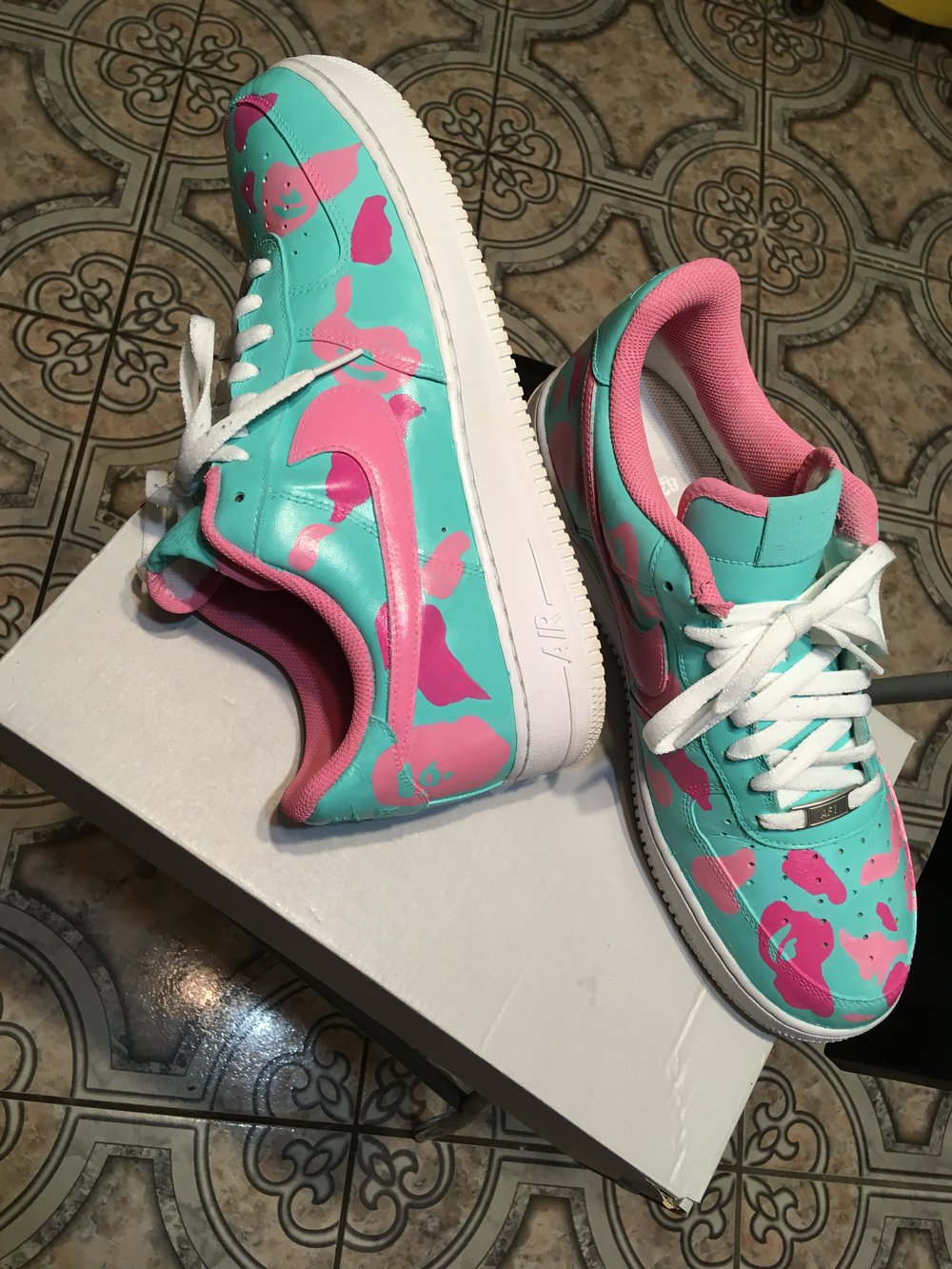 Image of CUSTOM BAPE AIR FORCE ONES 