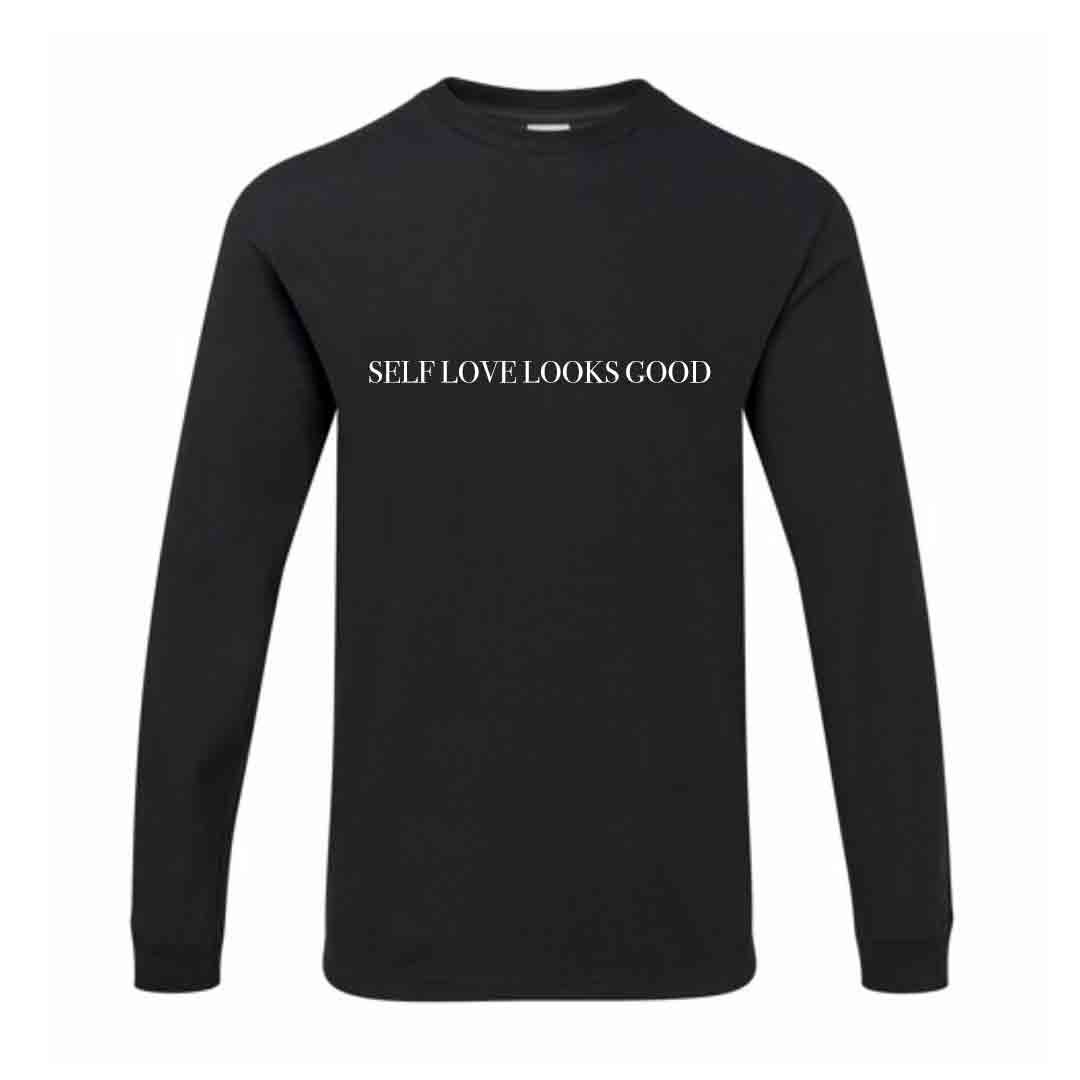 Image of Self Love Looks Good - Black Long Sleeve Tee