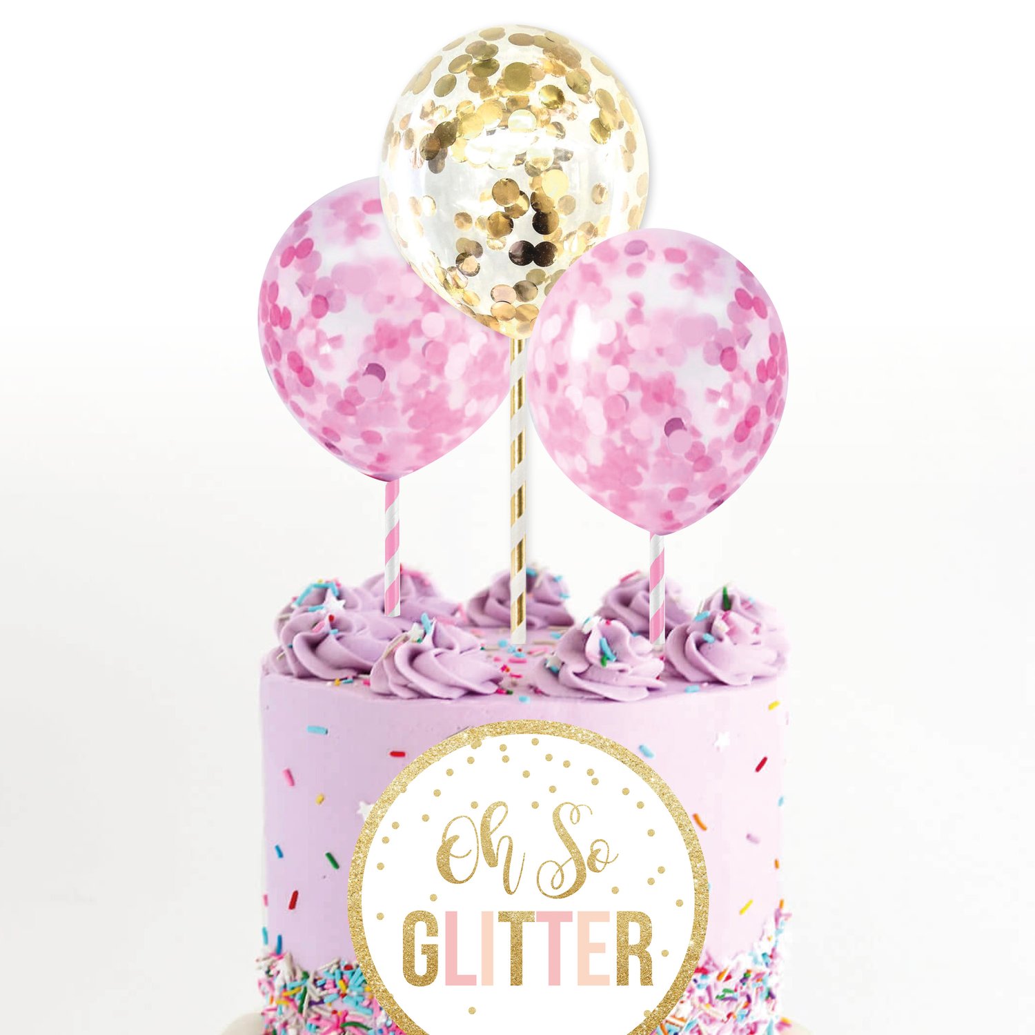Image of Mini confetti balloons - 3 pack (rose gold, pink, gold, blue or silver)