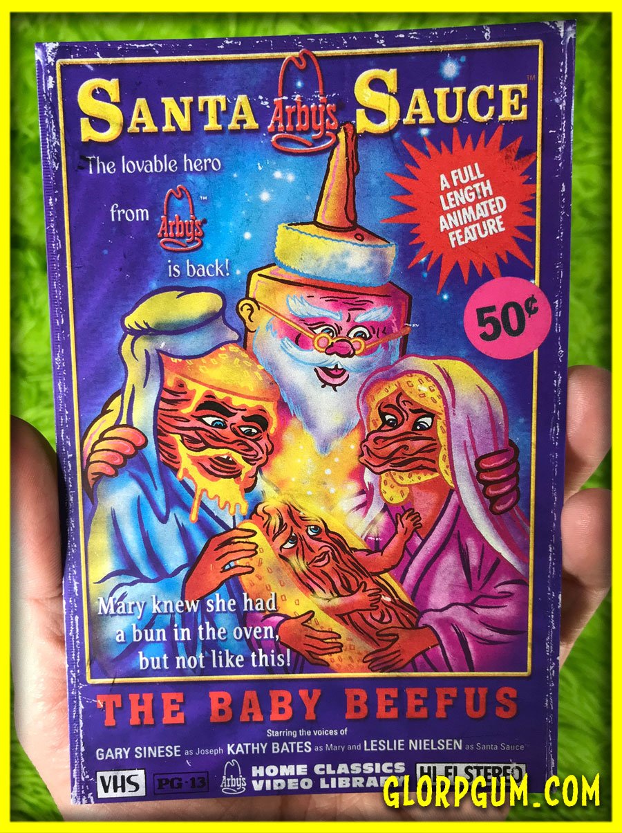 Santa Sauce and the Baby Beefmus VHS Holiday cards