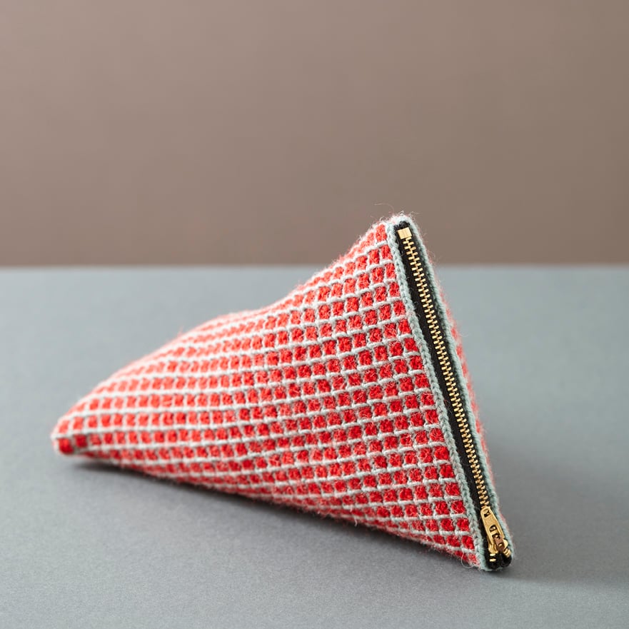 Image of Guernsey Buoyancy Pouch - Pistachio and Red Grid