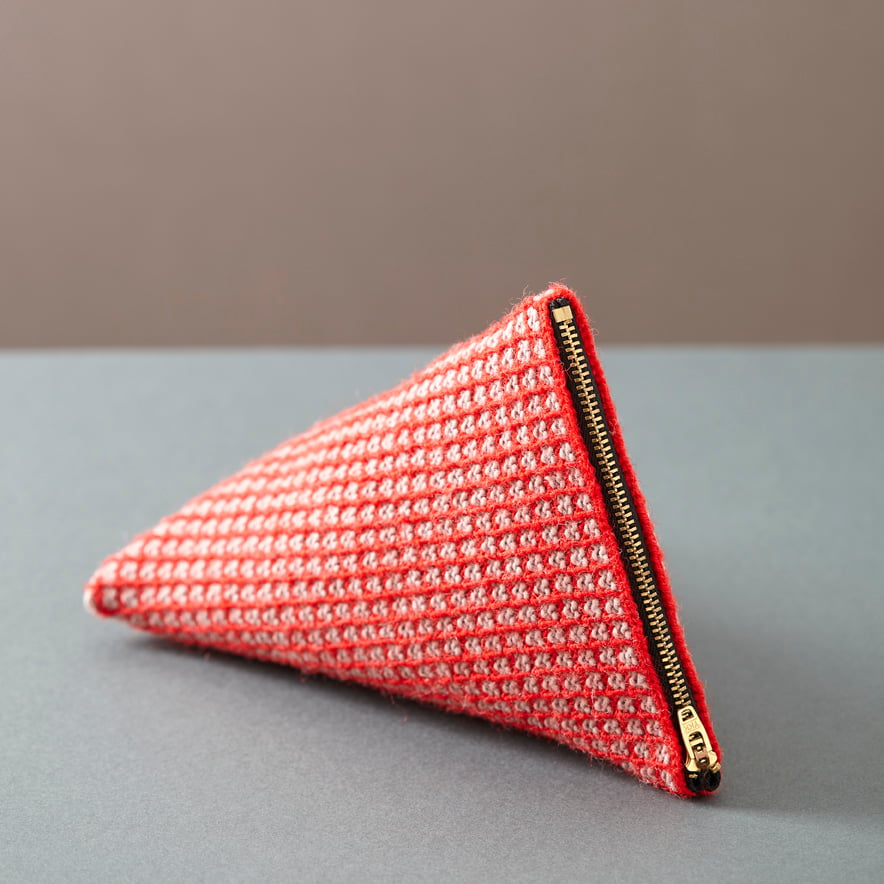 Image of Guernsey Buoyancy Pouch - Red and Pink Grid