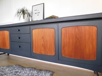 Image 1 of Dark grey & teak Nathan sideboard 