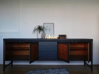 Image 3 of Dark grey & teak Nathan sideboard 