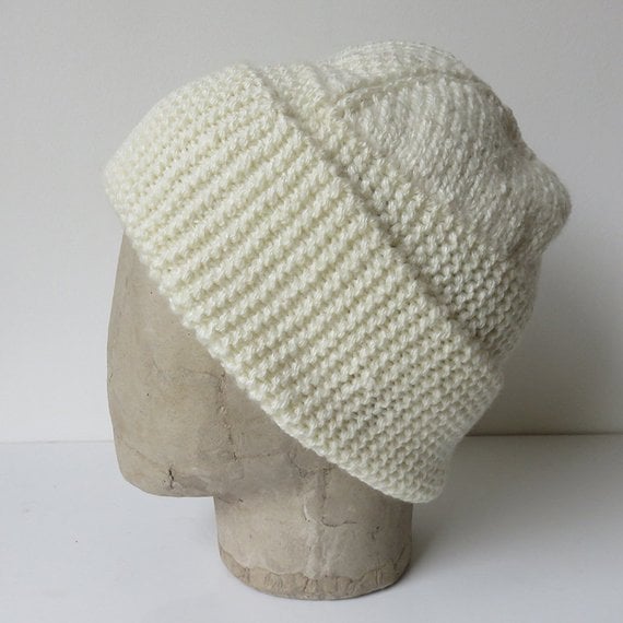 cream beanie hat