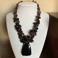 Image 2 of smokey topaz and black onyx necklace