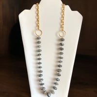 Image 1 of  smokey quartz & gold chain necklace