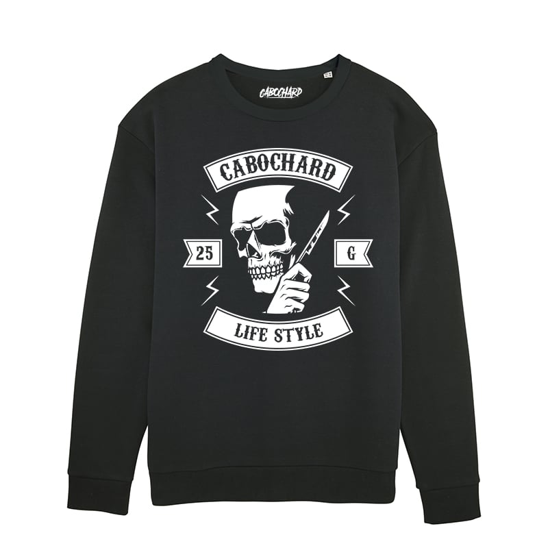 Image of SWEAT CREWNECK - CABOCHARD SKULL - NOIR