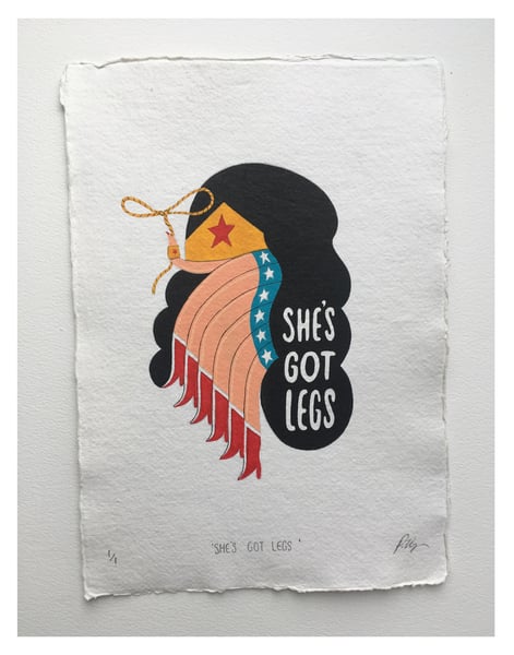 Image of ' She's Got Legs ' A4 Hand Painting.