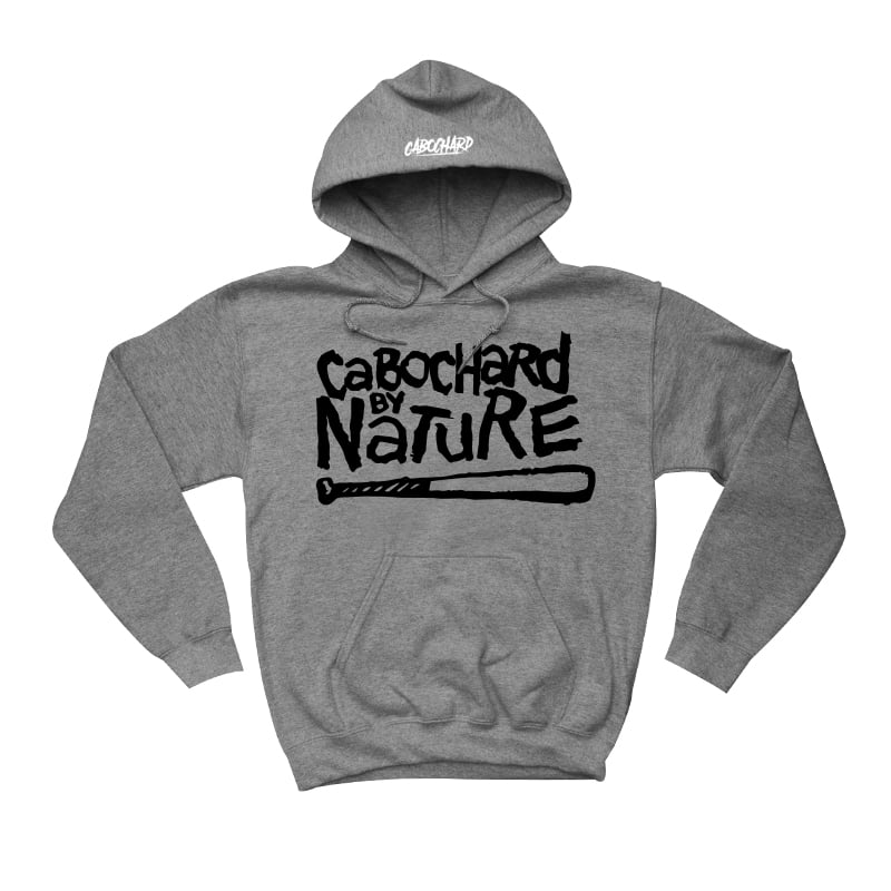 Image of SWEAT-SHIRT CAPUCHE UNISEX - CABOCHARD BY NATURE - GRIS CHINÉ