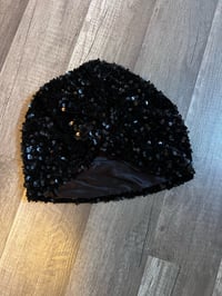 Image 1 of Black sequins turban