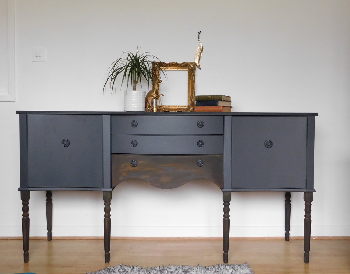 Rust & dark grey wooden sideboard | Ethan and Grace's Designs