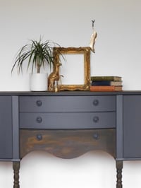 Image 3 of Rust & dark grey wooden sideboard 