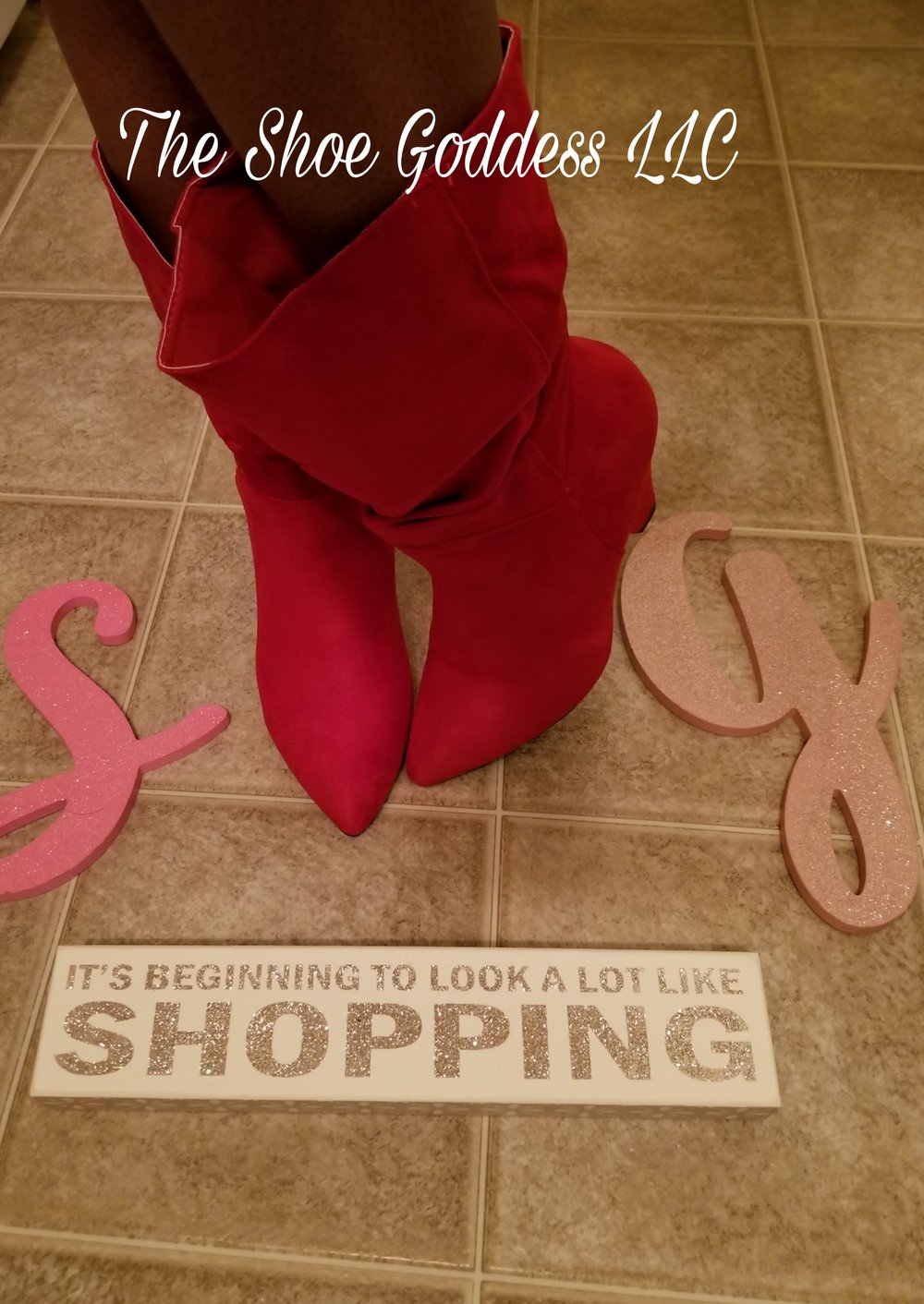 "Kandy" Red cone heel mid calf boots