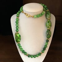 Image 1 of Jade and Malachite necklace