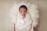 Image 1 of Round Curly Felted Blanket - IVORY