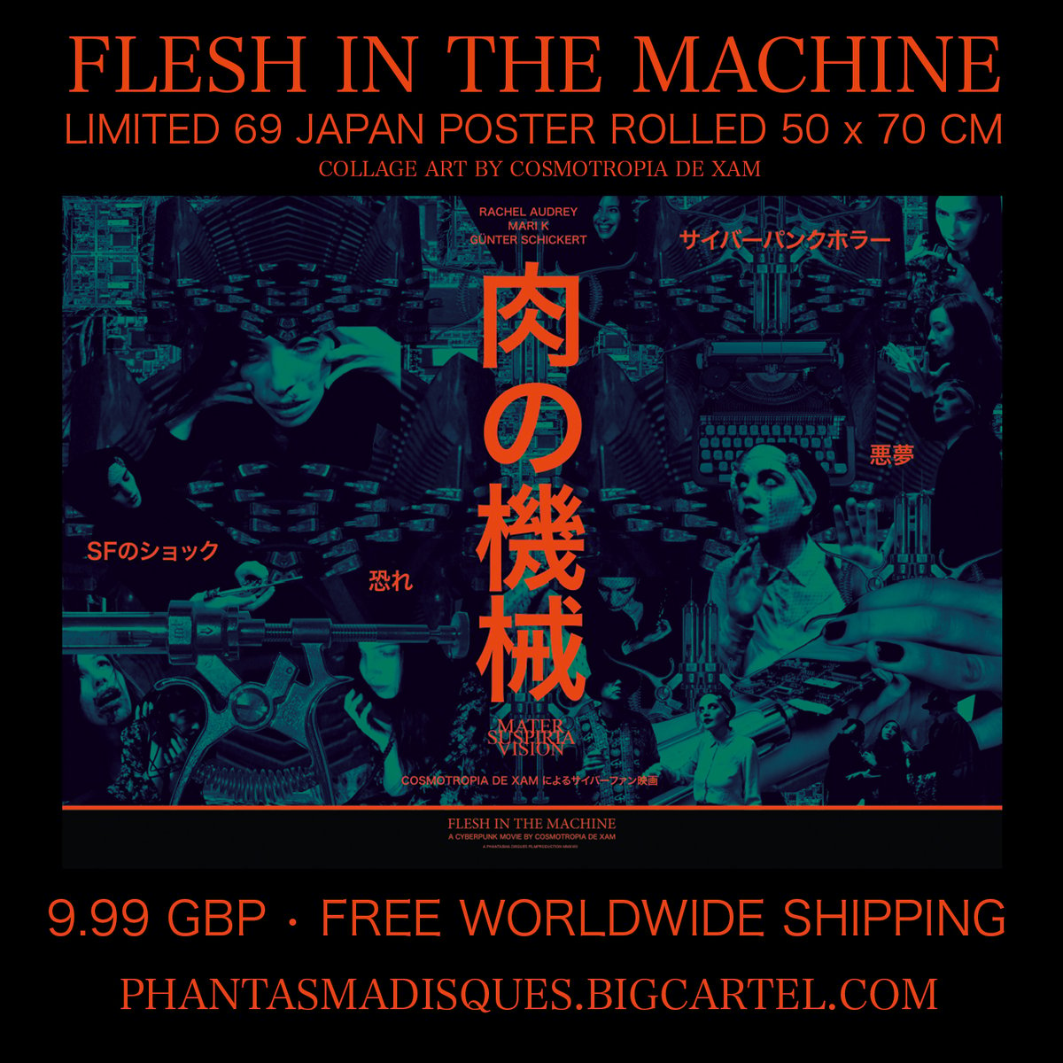 Flesh In The Machine Limited 69 Japan Poster 50x70 Cm Rolled Free Worldwide Shipping Phantasma Disques