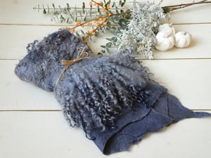 Image of Round Curly Blanket - Dark Denim Blue