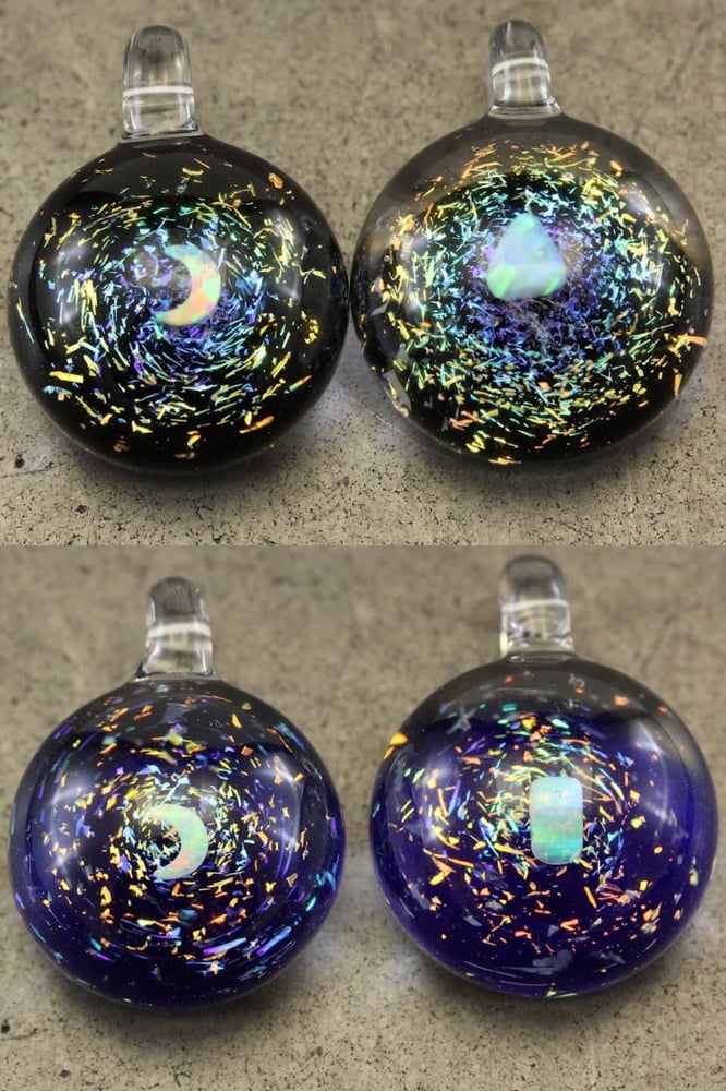 Image of Space Vortex Dichroic Glass Pendant with Opal
