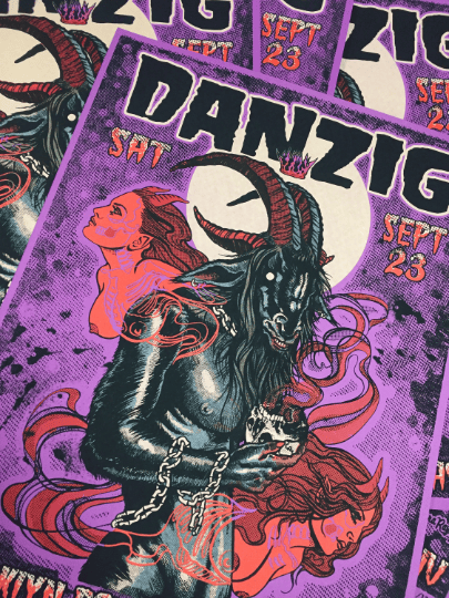 Image of DANZIG silkscreen poster - edition of 138 signed and numbered 