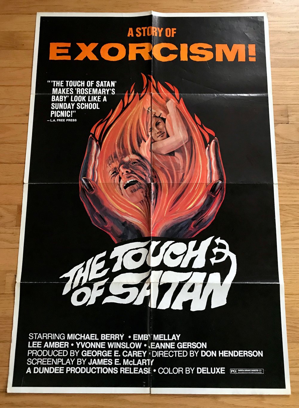 1971 THE TOUCH OF SATAN Original U.S. One Sheet Movie Poster