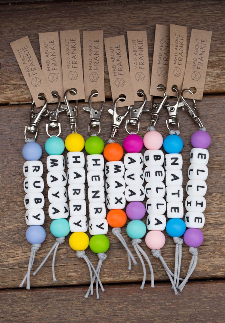 Personalised name 2025 bead keyrings