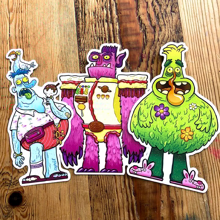 Image of Aliens, Zombies & Monsters 3 Sticker Pack