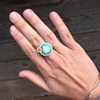 Image 2 of eclipse ring in carnelian and enamel 