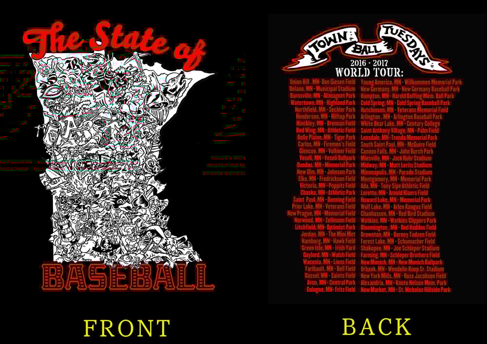Image of Town Ball Tuesdays "State of Baseball" T-Shirt