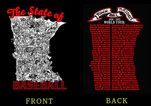 Image of Town Ball Tuesdays "State of Baseball" T-Shirt