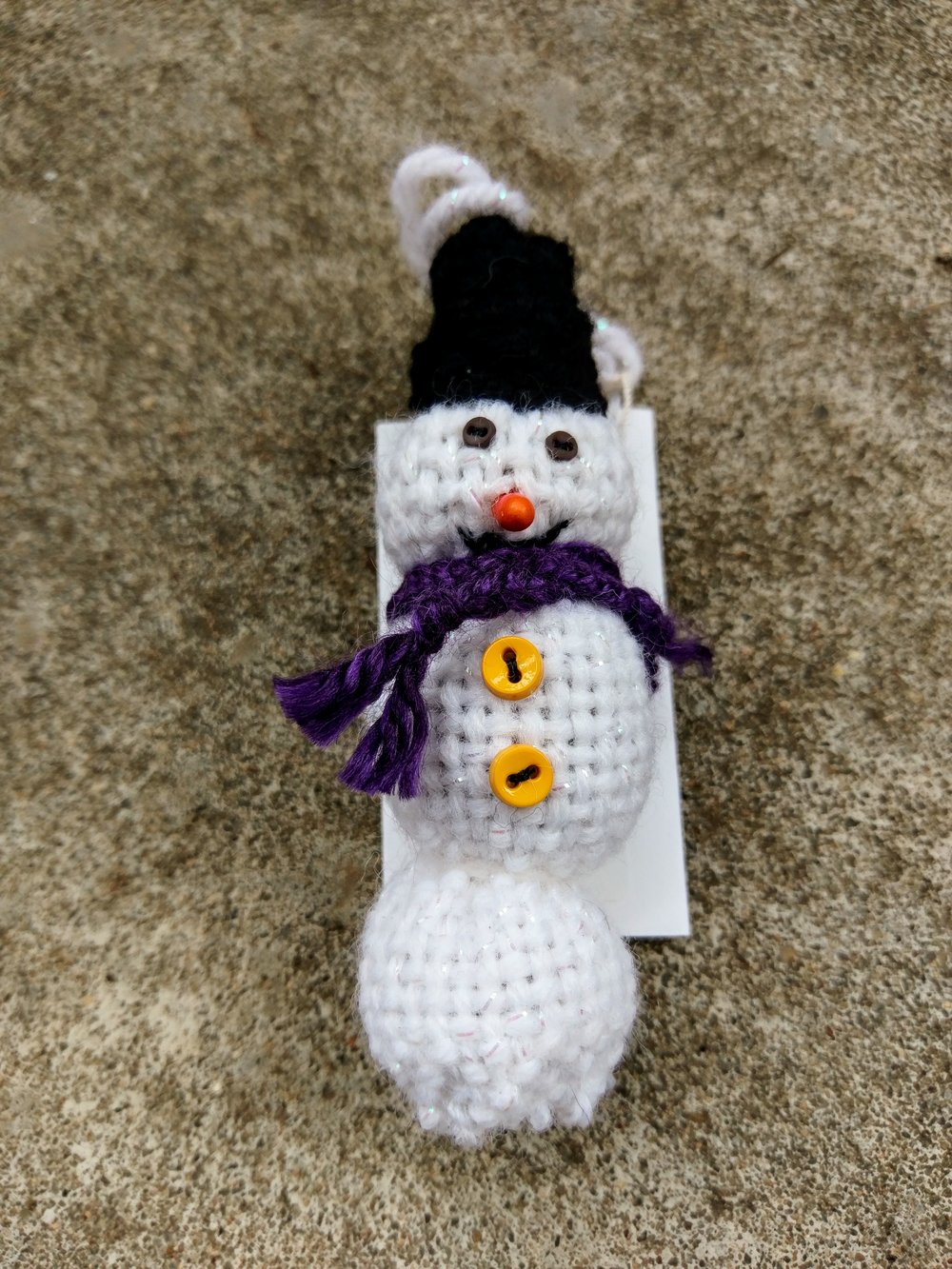 Image of Snowman Ornament, handwoven, handmade