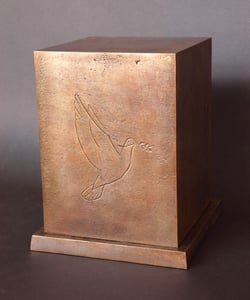 Image of Large bronze urn with Dove