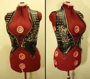 Image of Studded Distillers vest with leopard