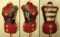 Image 1 of Fauxleather striped vest with studs