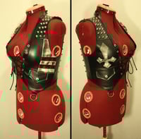 Image 2 of Fauxleather striped vest with studs