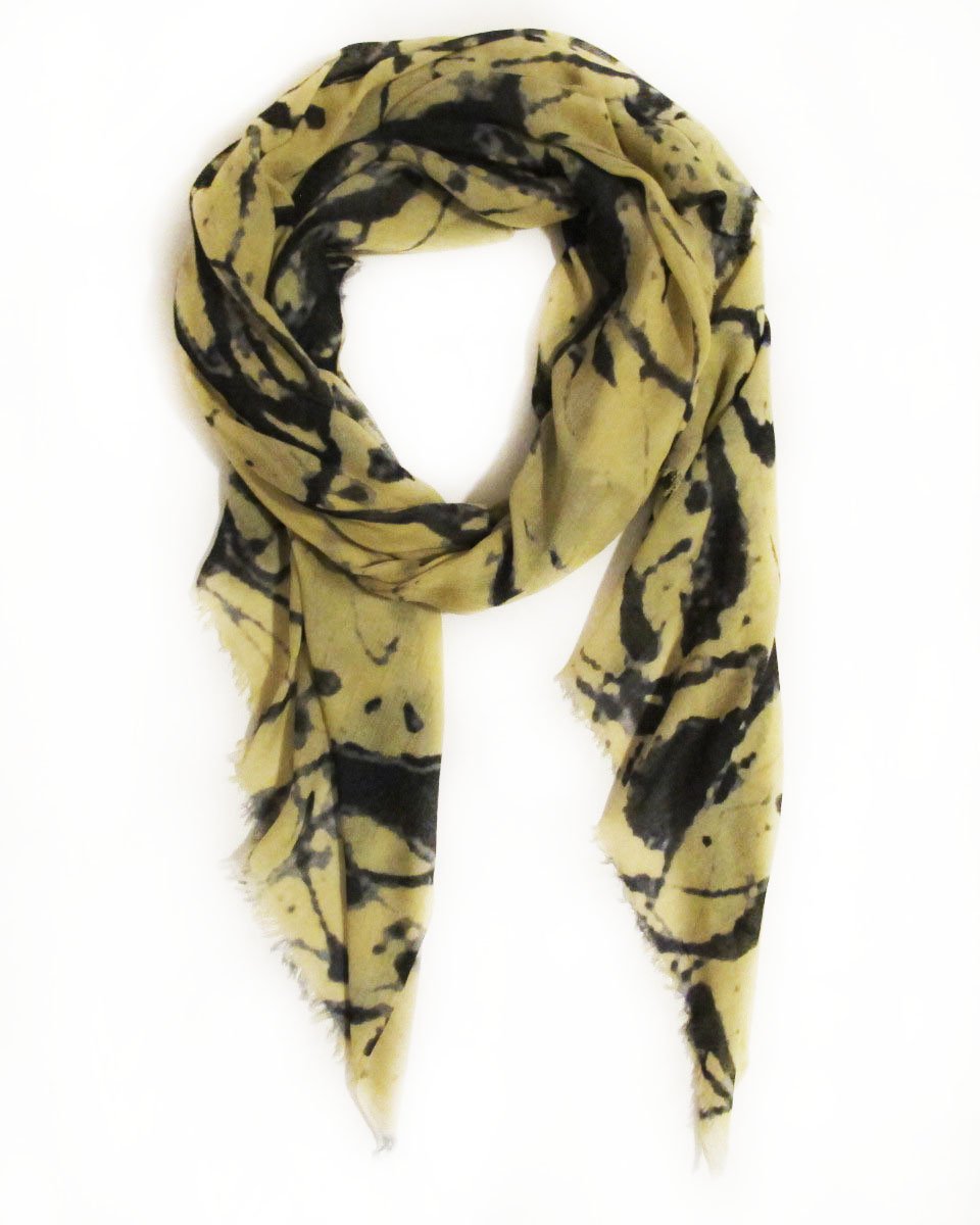 yellow print scarf