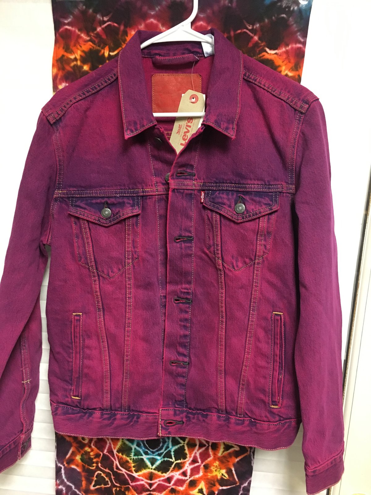 NEW Custom Dyed Ice Cream Bear Embroidered Vintage Levi’s Jacket!! - Medium!