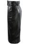 Image of Black Faux Leather Belted Pencil Skirt