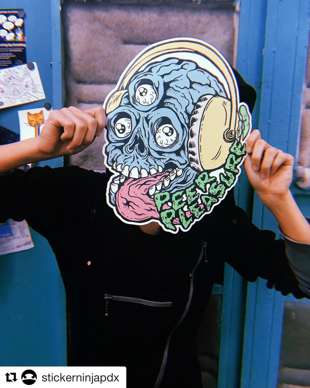 Image of Massive Pleasure Skull Sticker