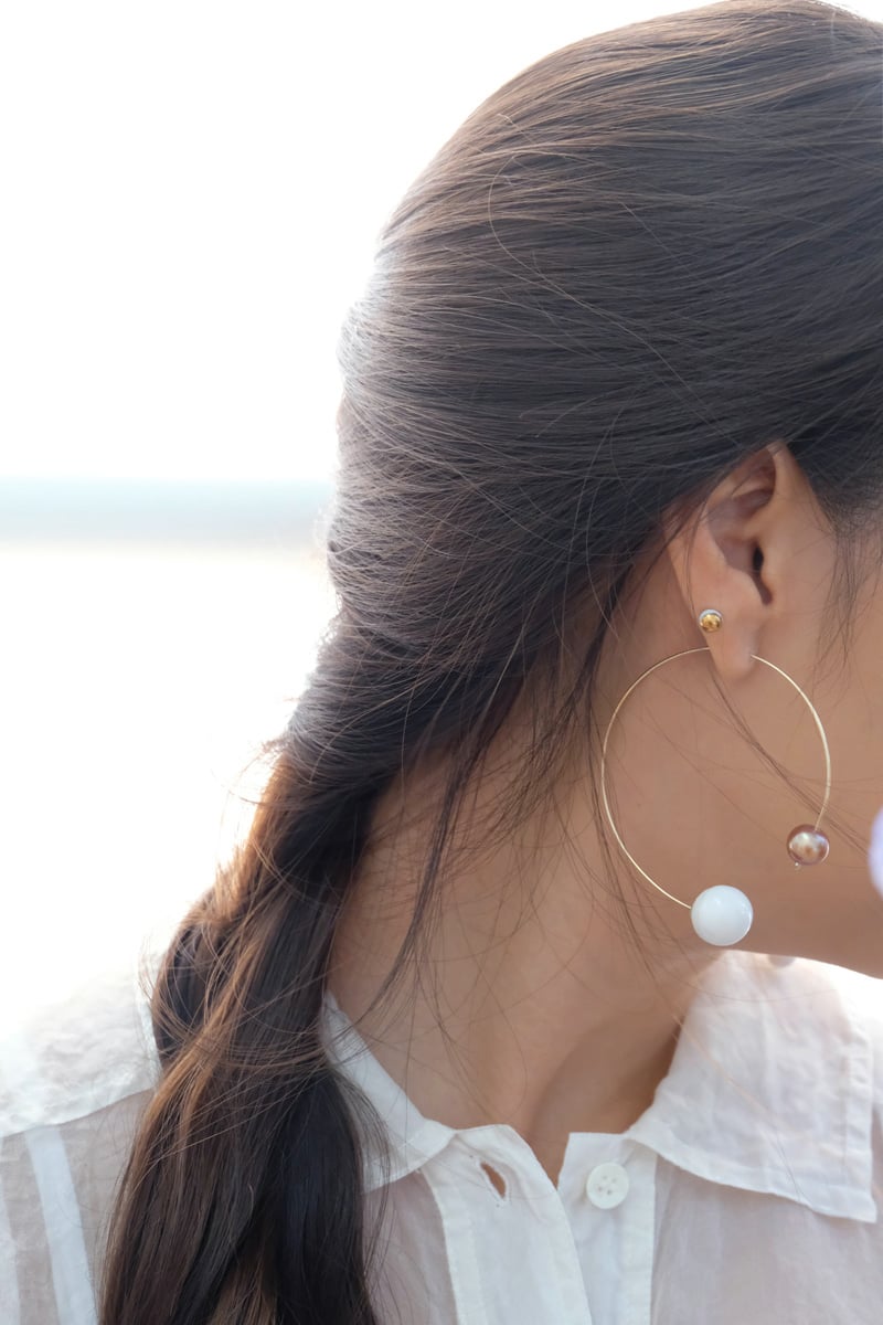 Image of pearl loop earring