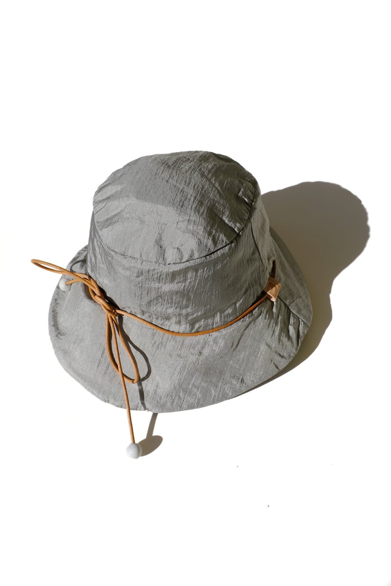 reversible silver nylon bucket hat | jujumade