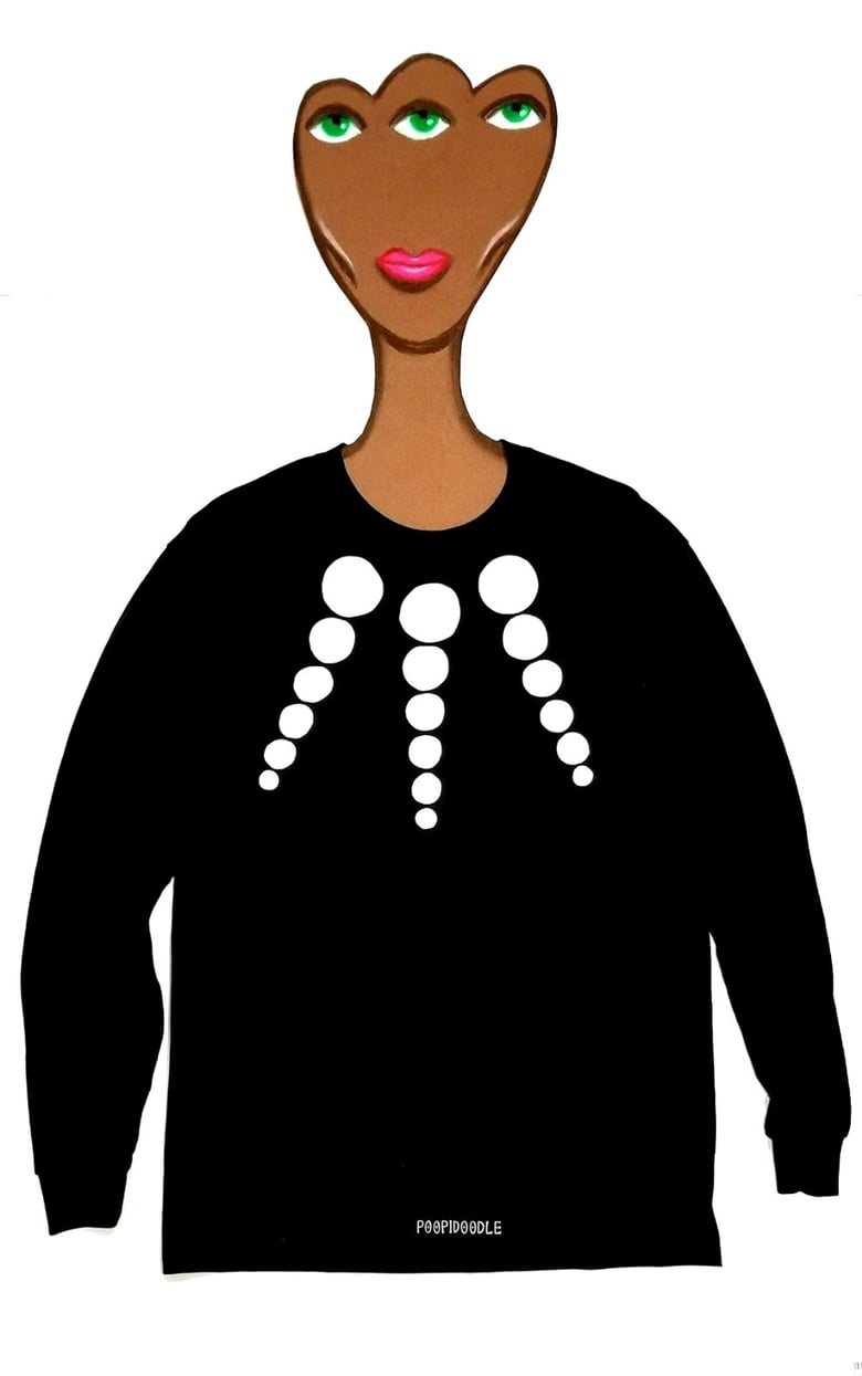 Image of Adorned black Long Sleeve T-Shirt 