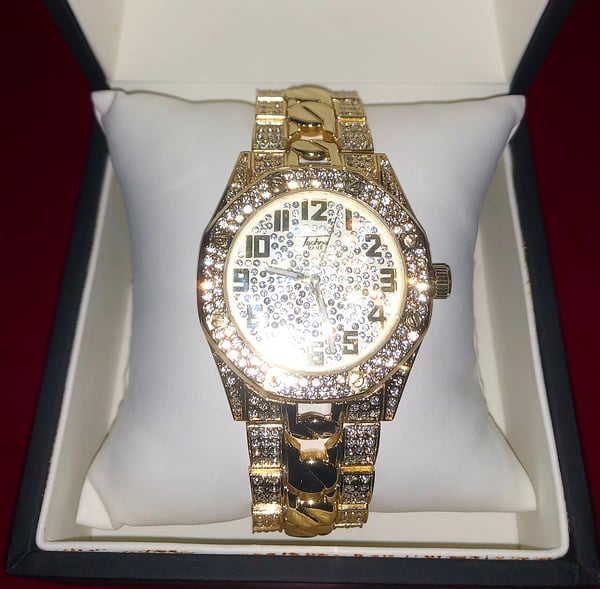 Image of Iced out C Link Watch in Gift Box
