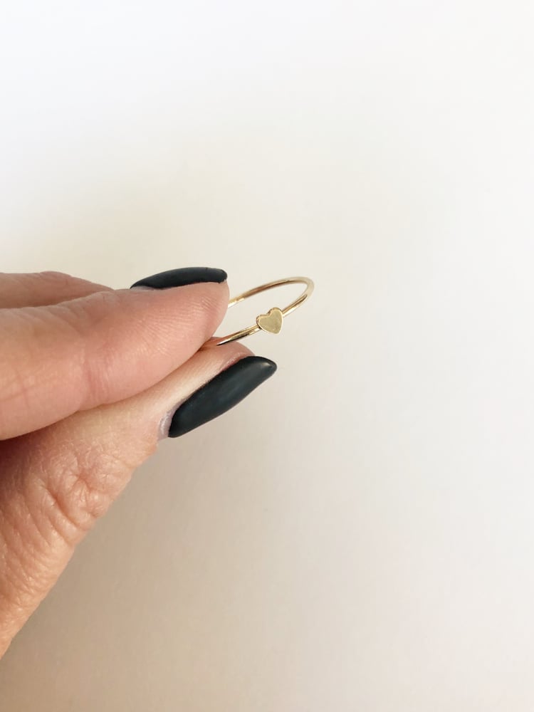 Image of Tiny gold filled Heart stacker 