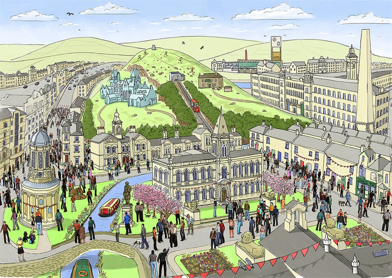 Image of Saltaire in Spring - Limited edition print